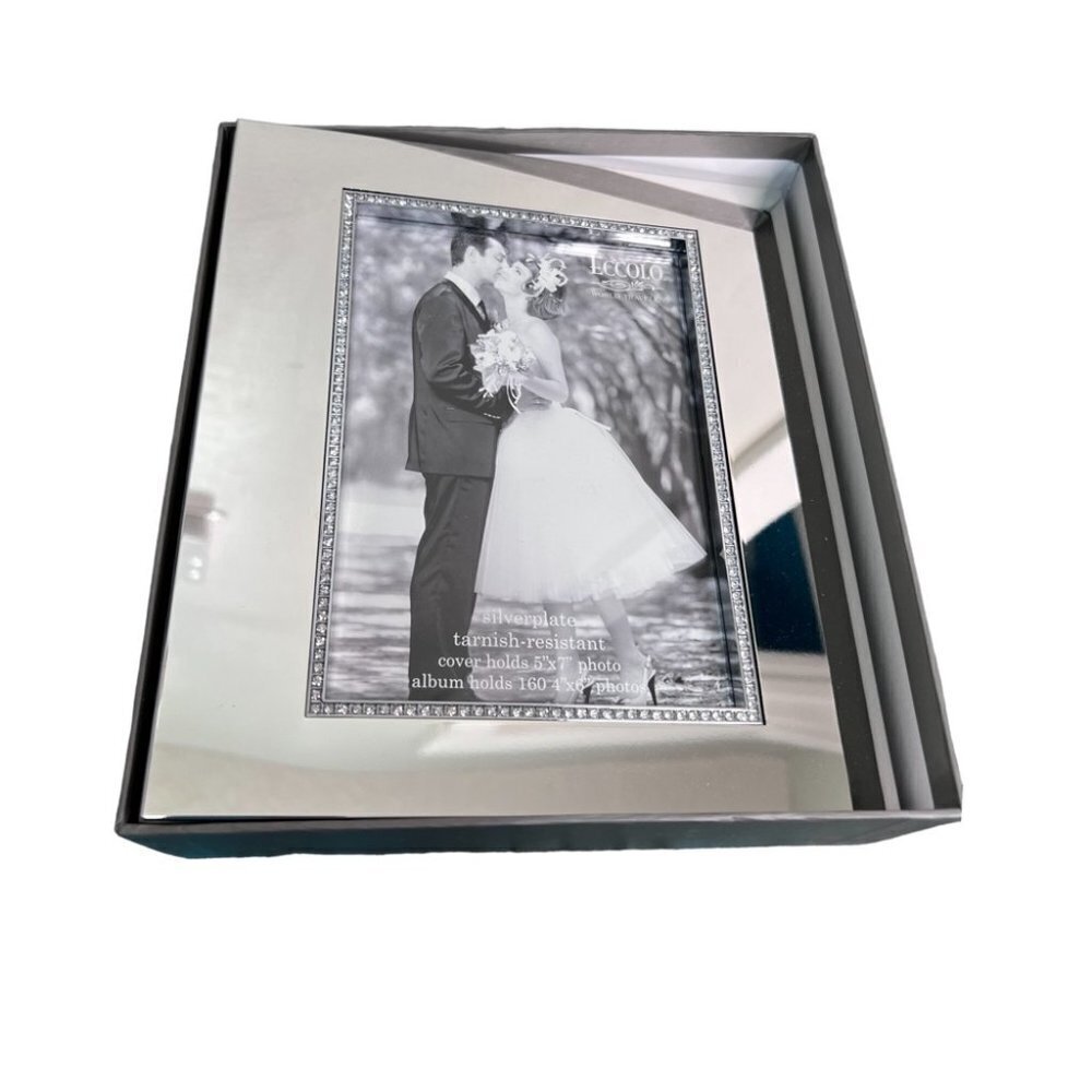 Eccolo Crystal Bridal Album, Silver  Plated Photo Album
